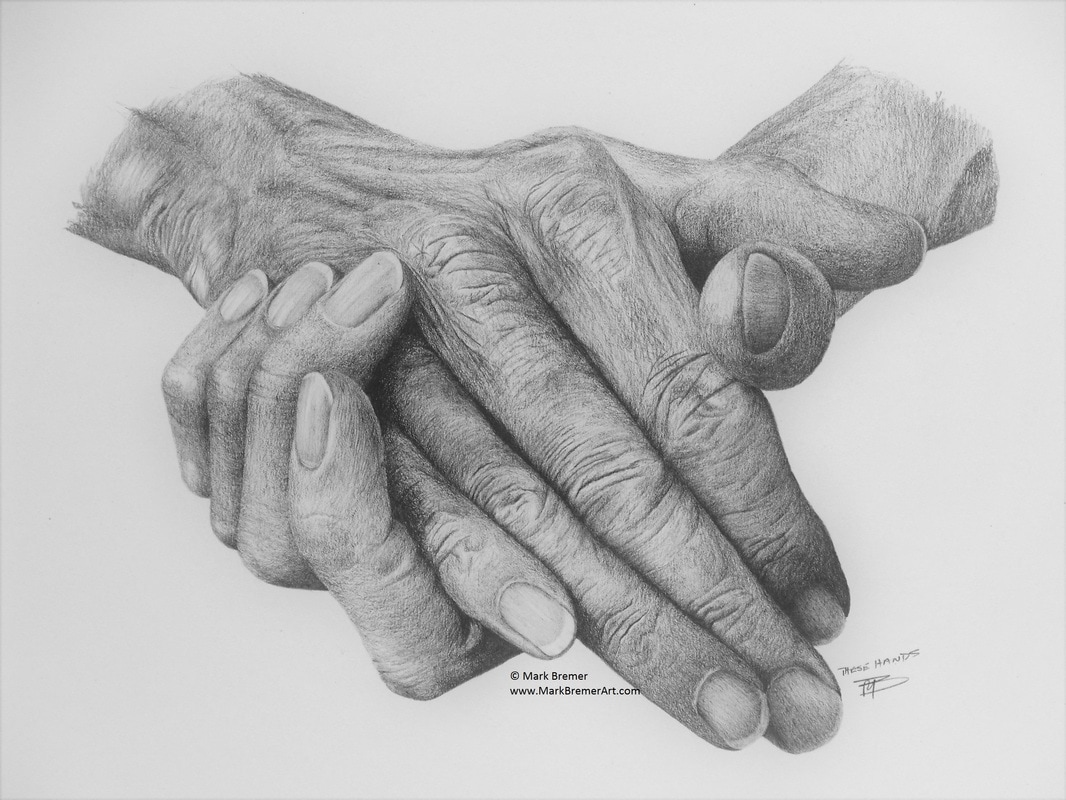 Pencil drawing. These Hands. Mark Bremer